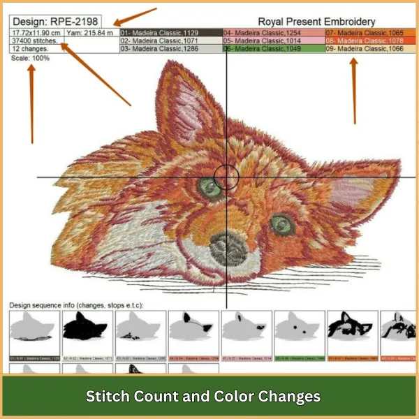 Stitch Count and Color Changes