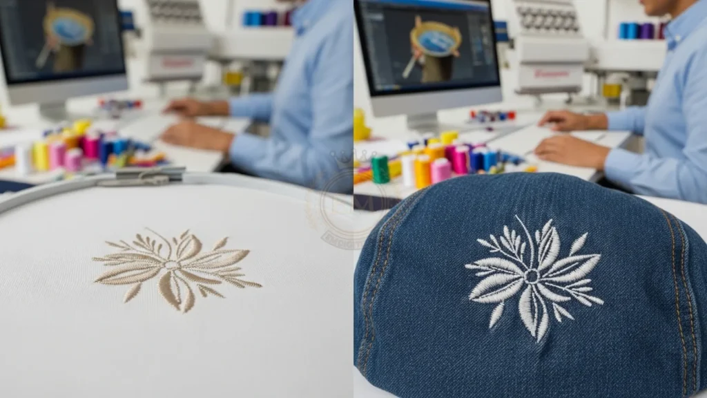 oben 7 Zu vermeidende Fehler bei der Auswahl eines Dienstes für die Digitalisierung von Maschinenstickereien 3 Ignoring How They Optimize for Different Fabrics